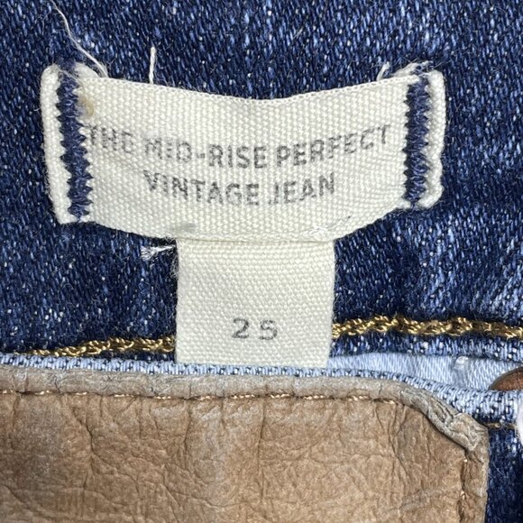 Madewell Jeans Womens Sz 25 Blue Mid Rise Perfect Vintage Straight Leg 25x27 - Picture 7 of 9